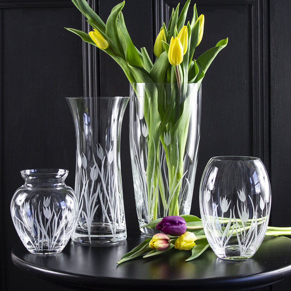 peill cristall 花瓶　大サイズ Wild Tulip Tall Crystal Vase - 250mm (Gift Boxed) | Royal Scot