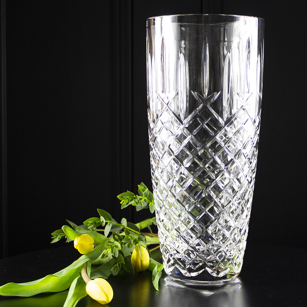 London Large Barrel Crystal Vase 230mm (Gift Boxed) | Royal Scot