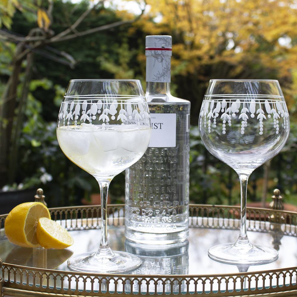 Nouveau 2 -Crystal Gin and Tonic (G&T) Copa Glasses, 210mm (Gift Boxed)